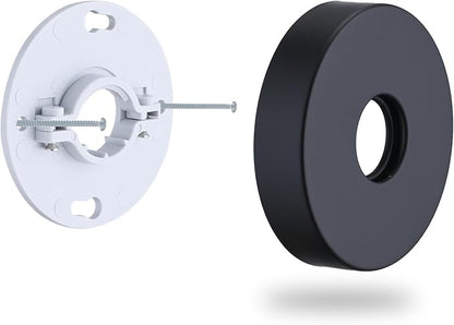 Matte Black Shower Arm Flange, Metal Shower Arm Stabilizer Bracket and Flange Cover Plate