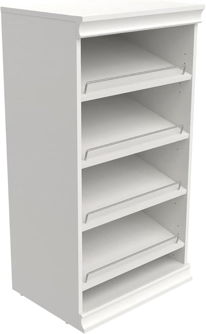 ClosetMaid Modular Storage Shelf Unit with Angled Shoe Shelves, White