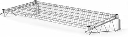 24" x 48" Chrome Wall-Mounted Wire Shelf with Epoxy Coating, Heavy-Duty Steel Storage Rack, NSF Certified, Easy Installation, Open Wire Design for Kitchen, Garage, or Utility Storage