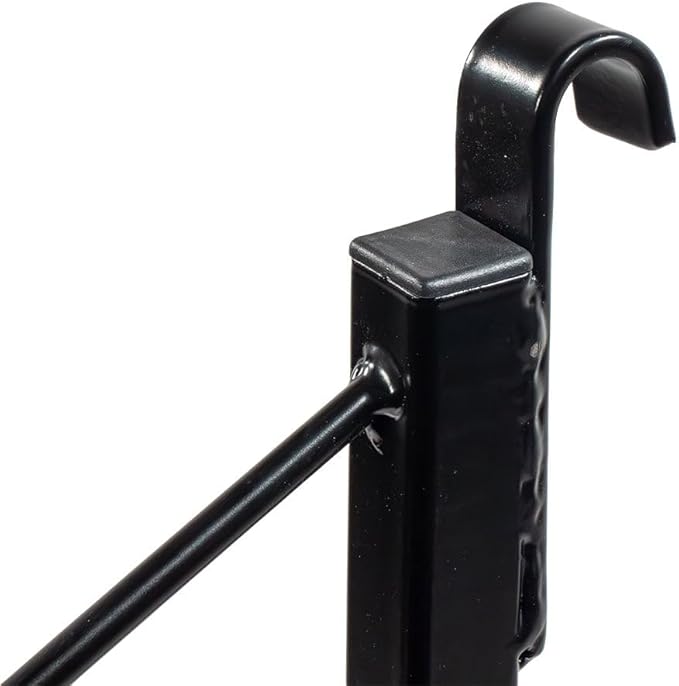 Mytee Products 4 Pack 2 Tier Shipping Container Shelving Bracket with Hooks - 19-3/4"x34, 550 lbs WLL - Black Powder Coated Steel for Heavy Duty Trailer Containers - Easy to Assemble & Remove
