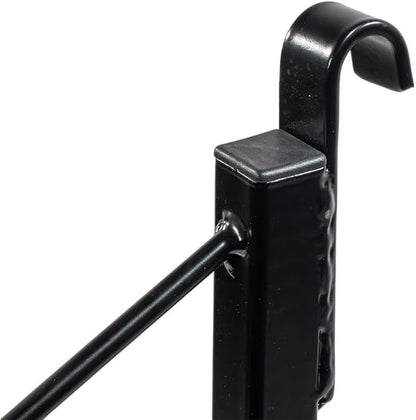 Mytee Products 4 Pack 2 Tier Shipping Container Shelving Bracket with Hooks - 19-3/4"x34, 550 lbs WLL - Black Powder Coated Steel for Heavy Duty Trailer Containers - Easy to Assemble & Remove