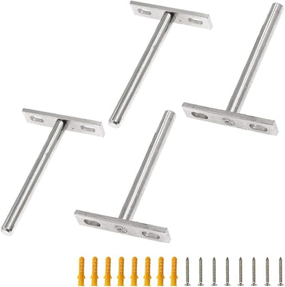 Luomorgo 4 Pcs 4 Inch Floating Shelf Bracket Blind Shelf Bracket Hidden Brackets for Floating Wood Shelves - Screws and Wall Plugs Included