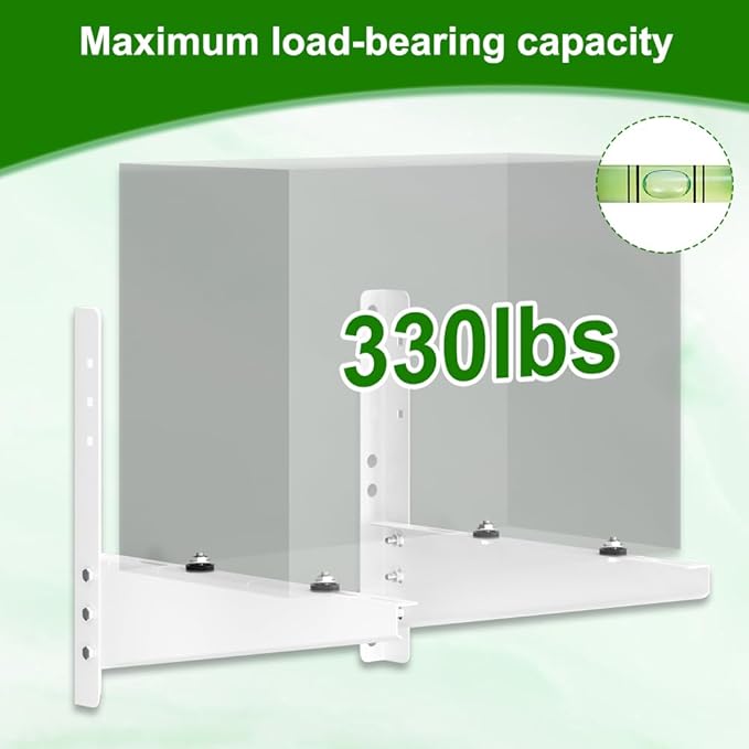 Outdoor Mini Split Wall Mounting Bracket for 9,000-18,000 BTU Air Conditioner, Heavy Duty AC Support for Outside, Mini Split Mounting Bracket Holds Up to 330lbs