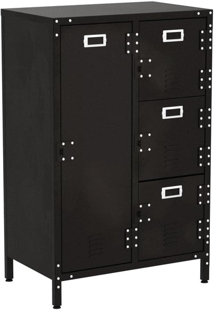 MIIIKO Steel Wardrobe Cabinet Locker, Rustic Metal Storage Cabinet with Shelf, Lockable Doors and Hanging Rod, Industrial Locker for Living Room, Bedroom, Home Office and Club
