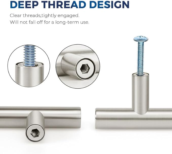 JOY DECOR 10 Pack Cabinet Knobs, Brushed Nickel Cabinet Handles, 2in Kitchen Cabient Knobs, Single Hole Drawer Knobs for Dresser Drawers