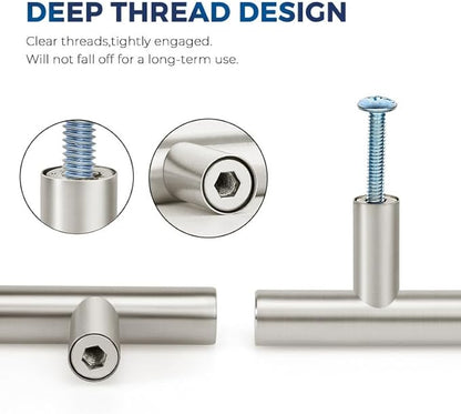 JOY DECOR 5 Pack Cabinet Knobs, Brushed Nickel Cabinet Handles, 2in Kitchen Cabient Knobs, Single Hole Drawer Knobs for Dresser Drawers
