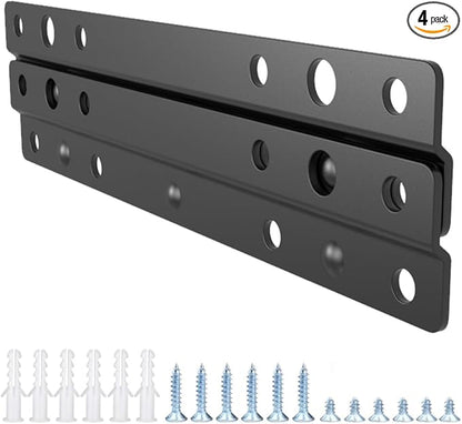 4 Pairs French Cleat Hanger- 6 Inch Heavy Duty Interlocking Wall Mounting Bracket for Picture, Mirror, Whiteboard, Cabniet, Shelf, Pallet or Panel (4, 6 Inches)