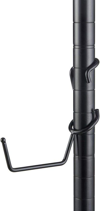 Shelf Pole Hooks | 5-Pack Black Utility Hooks | Snap-On Hanging Hooks for 1" Wire, Metal & Metro Shelving | Heavy Duty Garage, Workshop & Basement Storage Hooks