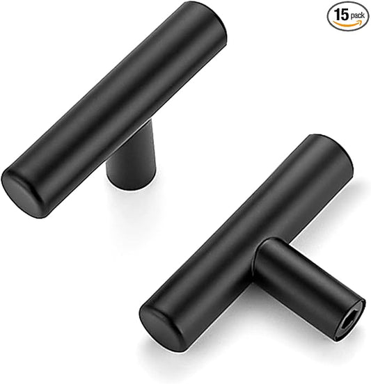 Ravinte 2'' Cabinet Handles Stainless Steel Matte Black Kitchen Cabinet Hardware Handles of Kitchen Cupboard Handles 15 Pack