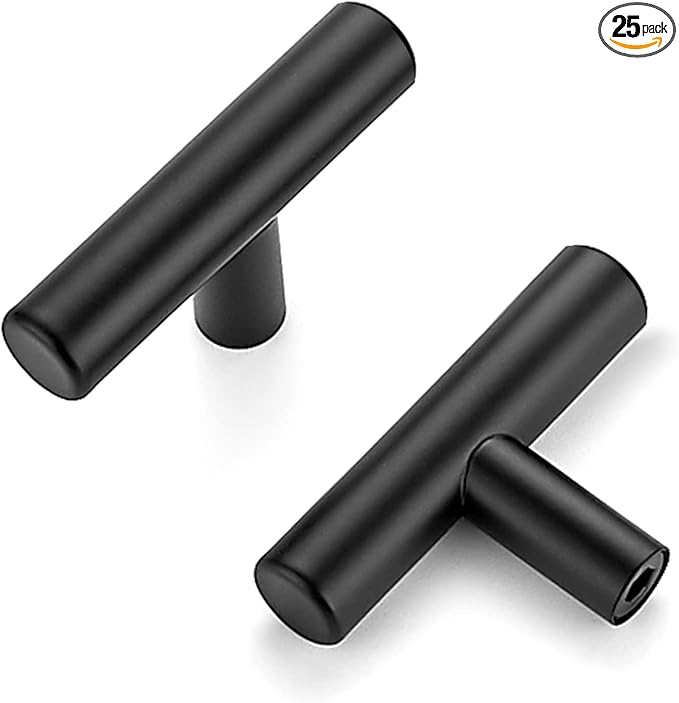 Ravinte 2'' Cabinet Handles Stainless Steel Matte Black Kitchen Cabinet Hardware Handles of Kitchen Cupboard Handles 25 Pack