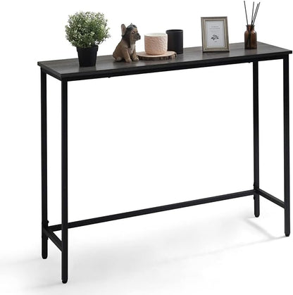 CAPHAUS 41” Classic Console Table for Entryway, Modern Sofa Tableau for Living Room, Industrial Console Mesa, Snack Entrance Table for Hallway, Accent Behind Couch Plant Table, Grey Oak