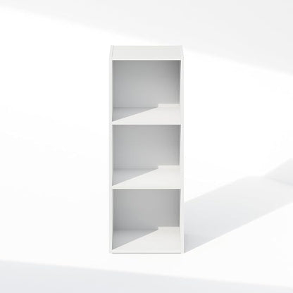 Furinno Reed Closet Organizers and Storage, 3-Tier Closet Organizer, Open Shelf Closet Storage, for Wardrobe, Bedroom, Living Room, White