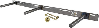 Floating Shelf Bracket - 32” Hidden Shelf Brackets, 150 LB Weight Capacity, Supports Wall Mounted Floating Shelves of Any Length, 3/4 Inch Industrial Solid Steel Support Rods Walnut Wood Works