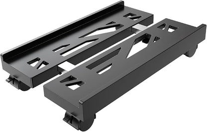Adjustable Mobile CPU Stand, Ventilated Computer Tower Stand with 4 Caster Wheels Fits Most PC Tower, Under Desk CPU Holder PC Floor Cart Computer Riser for Students and Gamers (Black)