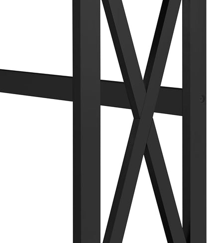 Yaheetech Console Table with Outlets and USB Ports, Entryway Table with Storage Shelves, Sofa Table Narrow Long with X Design for Living Room, Hallway, Foyer, Black