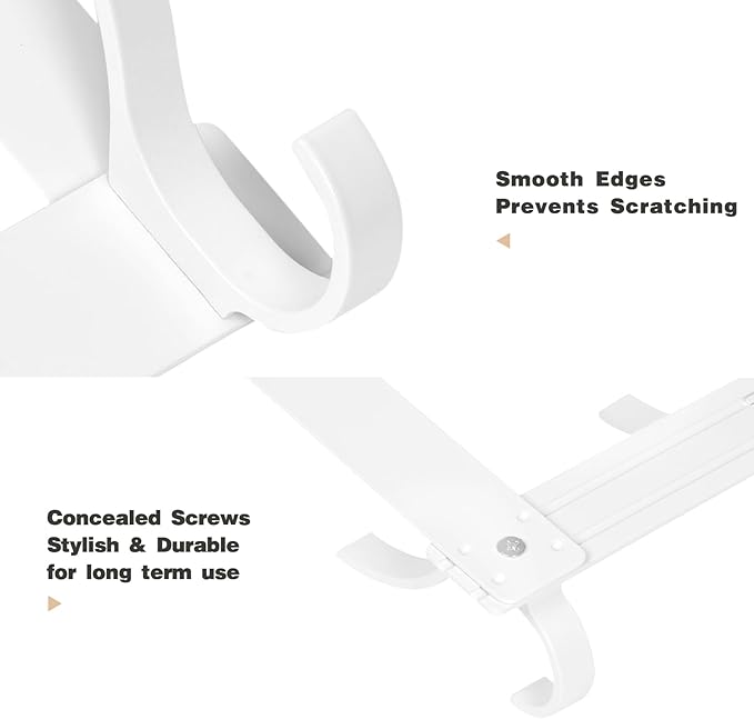 Over The Door Hooks, Door Hanger Hooks for Hanging, Over The Doors Towel Racks for Bathroom with 10 Coat Hook, Coat Rack Bathroom Accessories（2 Pack, White）