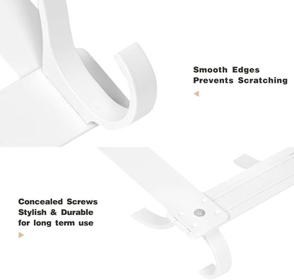 Over The Door Hooks, Door Hanger Hooks for Hanging, Over The Doors Towel Racks for Bathroom with 10 Coat Hook, Coat Rack Bathroom Accessories（2 Pack, White）