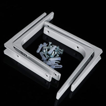 SAYAYO Wall Shelf Brackets White, 6 x 5 Inch Iron Metal Shelf Brackets L Shaped Corner Support Brackets for DIY Floating Shelf, 4 PCS