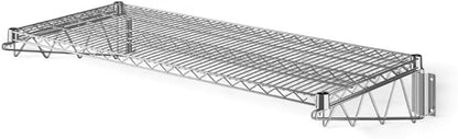 21" x 48" Chrome Wall-Mounted Wire Shelf with Epoxy Coating, Heavy-Duty Steel Storage Rack, NSF Certified, Easy Installation, Open Wire Design for Kitchen, Garage, or Utility Storage