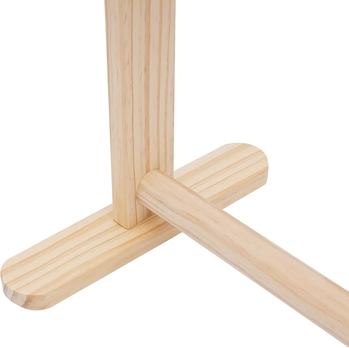 2-Tier Solid Wood Pet Clothing Display Stand, 43.3" Height Natural Log Color Garment Rack for Small Dog Cat Clothes, Adjustable Rod for Towels, Boutique Store & Home Storage Organizer