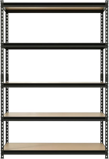 JEKOSEN 4000Lbs Storage Shelves Heavy Duty 5 Tier Adjustable Garage Shelving,Utility Rack Shelf Units for Closet Pantry Basement Kitchen Warehouse,48" Wx24 Dx72 H,Black