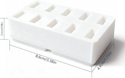 JBOS 10-Slot USB Flash Drive Holder Stand, Desktop Organizer Rack for Memory Sticks, Jump Drives & Electronic Accessories, Office Desk Storage,White