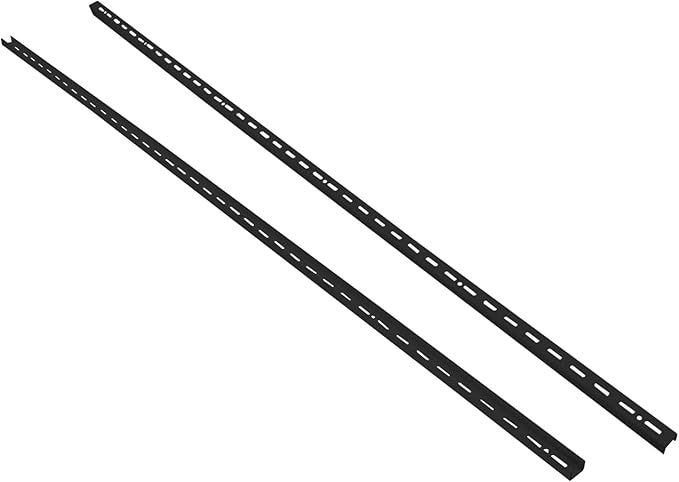 Shelving Track,ULIFESTAR Dual Trak Adjustable Wood Shelf Bracket,2PCS Direct Mount Into Fasttrack Garage Rail,Garage Organization System (17*10*1200mm/0.66*0.39*47.24" Single Row Black)