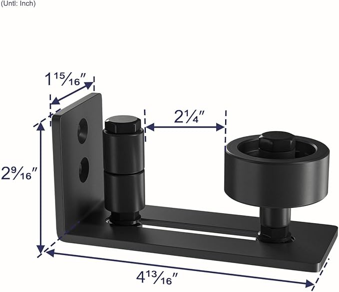 SMARTSTANDARD Sliding Barn Door Floor Guide for Bottom Adjustable Roller - 8 Setup Options for DIYers - Flush Design Bottom Flat Barn Door Floor Guide Stay Roller (Black) 2PCS