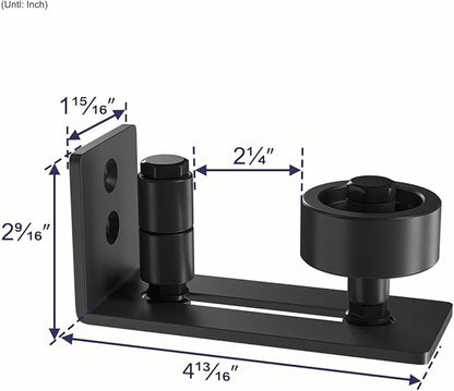 SMARTSTANDARD Sliding Barn Door Floor Guide for Bottom Adjustable Roller - 8 Setup Options for DIYers - Flush Design Bottom Flat Barn Door Floor Guide Stay Roller (Black) 2PCS
