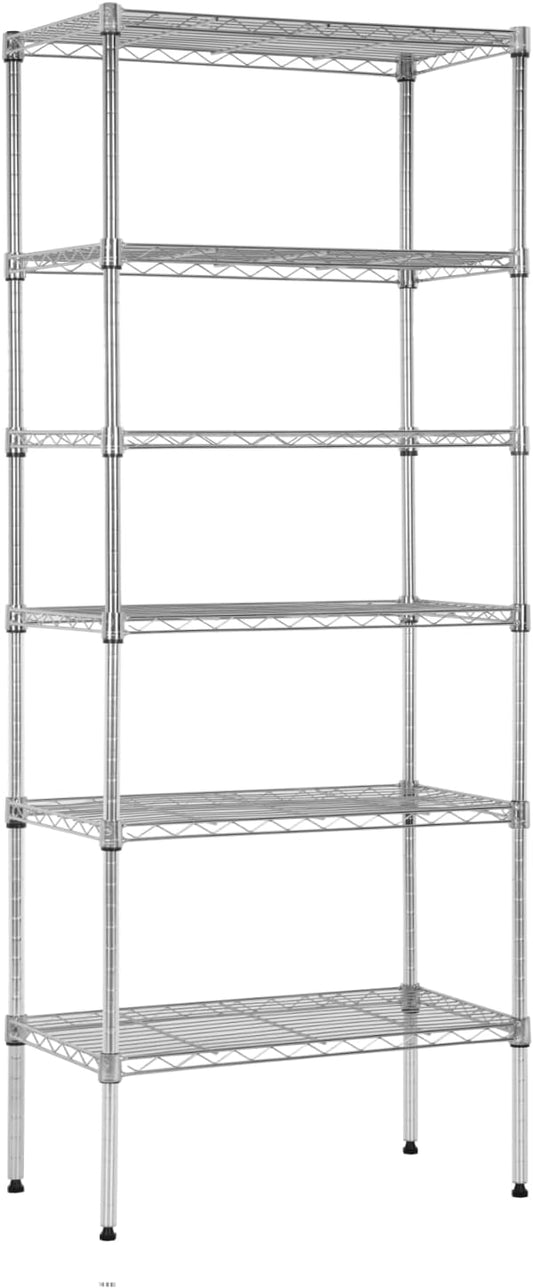 PayLessHere | 6-Tier Wire Shelf | 23"x13"x59" | Chrome | Adjustable Racks | Heavy-Duty Storage Shelves, Holds Upto 1500 lbs | Rust-Resistant, No-Tool Assembly | for Home, Garage Shelving
