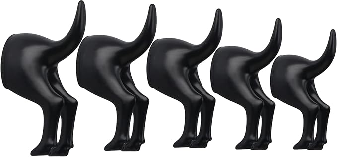 5 Pack Dog Tail Coat Hooks for Wall,Black Plastic Wall-Mounted Hat Hanger Butt Hook,Cute Towel Hooks for Bathroom,Decorative Peg for Hanging Coats,Bags,Key,Purse,Dog Leash