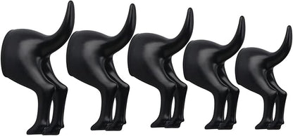 5 Pack Dog Tail Coat Hooks for Wall,Black Plastic Wall-Mounted Hat Hanger Butt Hook,Cute Towel Hooks for Bathroom,Decorative Peg for Hanging Coats,Bags,Key,Purse,Dog Leash