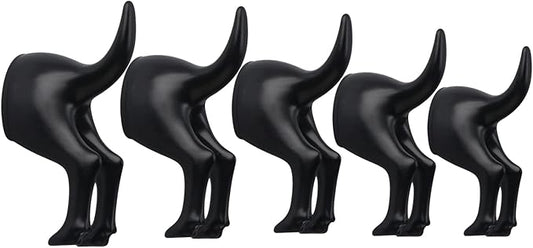 5 Pack Dog Tail Coat Hooks for Wall,Black Plastic Wall-Mounted Hat Hanger Butt Hook,Cute Towel Hooks for Bathroom,Decorative Peg for Hanging Coats,Bags,Key,Purse,Dog Leash