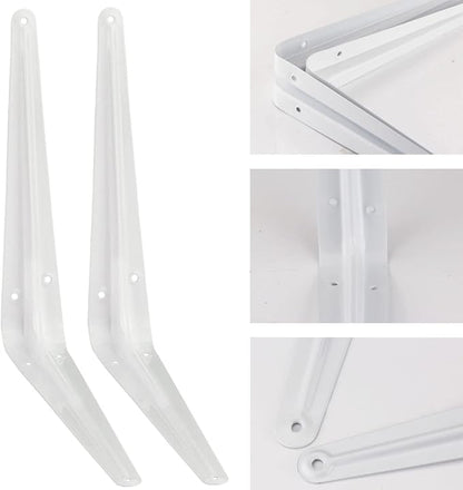 Shelf Brackets, White 10×8 in Heavy-Duty L Bracket 10 PCS, Metal Angle Bracket Used for Suspension Rustic Farmhouse Decoration