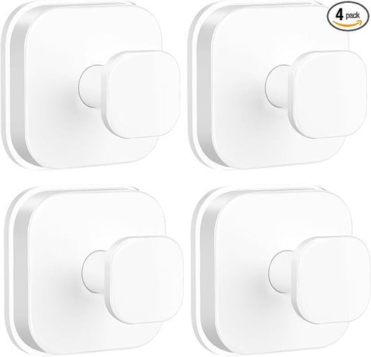 BKV Suction Cup Hooks for Shower,Heavy Duty Shower Hooks for Bathroom Wall,Glass Windows,Smooth Doors to Hang Towels,Robes,Coat,Reusable Suction Cup Wreath Hanger for Christmas Wreaths-White(4 Pack)