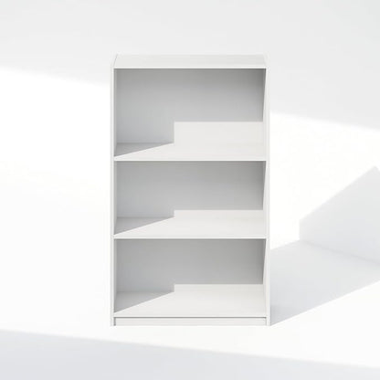 Furinno Reed Closet Organizers and Storage, 3-Tier Closet Organizer, Open Shelf Closet Storage, for Wardrobe, Bedroom, Living Room, White