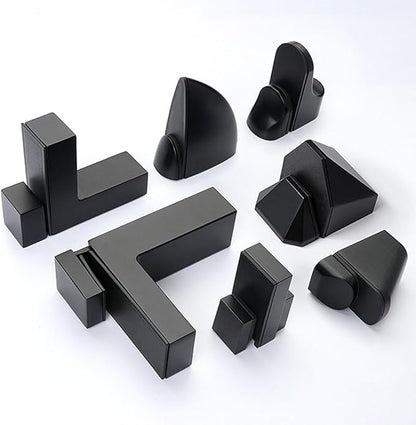 Adjustable Wood/Glass Shelf Bracket Wall Mount, Black , 2 Pack