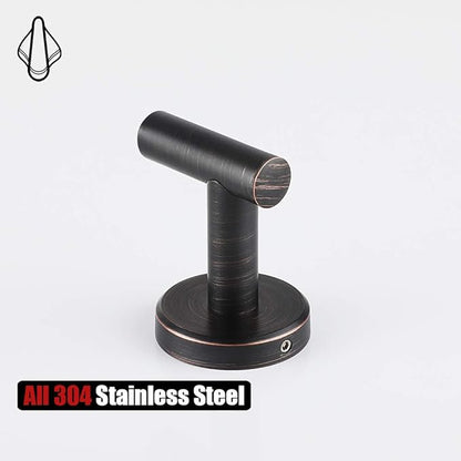 JQK Bathroom Towel Hook Oil Rubbed Bronze, 304 Stainless Steel 0.8mm Coat Robe Clothes Hook for Bathroom Kitchen Garage Wall Mounted (Pack of 4), TH100-ORB-P4