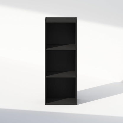 Furinno Reed Closet Organizers and Storage, 3-Tier Closet Organizer, Open Shelf Closet Storage, for Wardrobe, Bedroom, Living Room, Blackwood