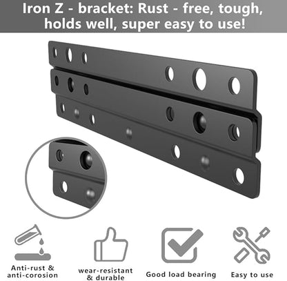 6 Pairs French Cleat Picture Hanger -6 Inches Interlocking Wall Cleat System - Z-Style Picture Hanger Bracket Kit for Hanging Mirrors, Picture, Shelf, Whiteboard, Art, Frames (6, 6 Inches)