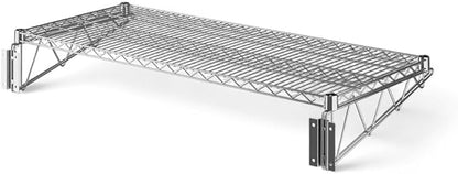 21" x 48" Chrome Wall-Mounted Wire Shelf with Epoxy Coating, Heavy-Duty Steel Storage Rack, NSF Certified, Easy Installation, Open Wire Design for Kitchen, Garage, or Utility Storage