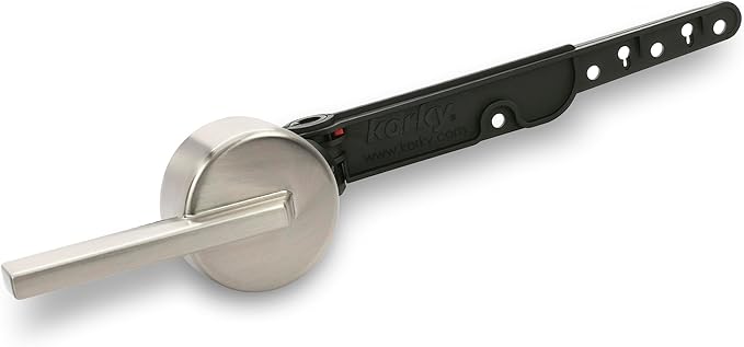 Korky StrongARM Metal Toilet Handle and Lever - Universal to Fit Front, Angled, Side, Left, and Right Mount Toilets - Contemporary Style in Brushed Nickel