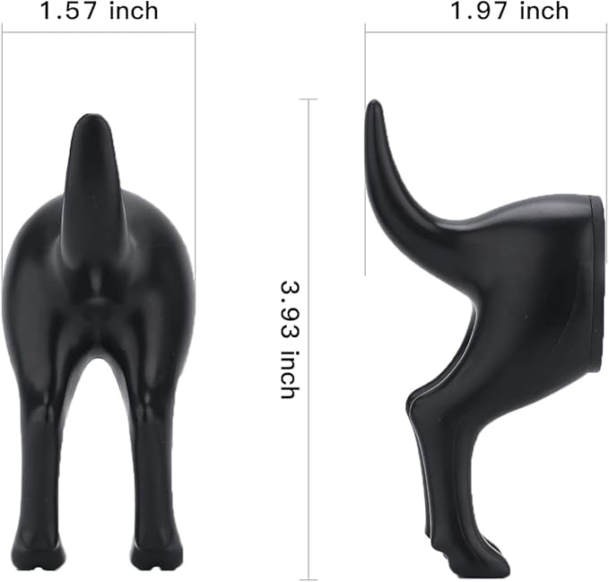 5 Pack Dog Tail Coat Hooks for Wall,Black Plastic Wall-Mounted Hat Hanger Butt Hook,Cute Towel Hooks for Bathroom,Decorative Peg for Hanging Coats,Bags,Key,Purse,Dog Leash