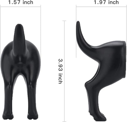 5 Pack Dog Tail Coat Hooks for Wall,Black Plastic Wall-Mounted Hat Hanger Butt Hook,Cute Towel Hooks for Bathroom,Decorative Peg for Hanging Coats,Bags,Key,Purse,Dog Leash