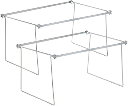Blue Summit Hanging File Bars For File Cabinet, Letter Size, 13x17.5, Metal Files Holder Bars on Desktop, File Drawer Organizer Insert, Filing Cabinet Organizer Insert, Set of 2
