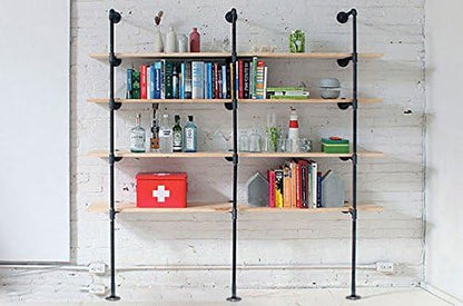 Industrial Retro Wall Mount Iron Pipe Shelf,DIY Open Bookshelf,Hung Bracket,Home Improvement Kitchen Shelves,Tool Utility Shelves, Office,Ceiling Mount Shelf