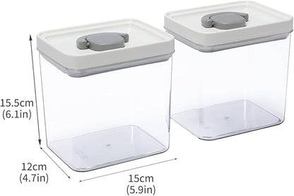 Geyecete dog treat container 2 Pack 1.8L dog treat jar PET transparent jars dog food storage sealed jars airtight cat treat container Food grade