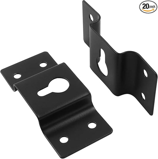 Piutouyar 20 Pcs Heavy Duty Keyhole Hangers, Metal Keyhole Bracket Hanger Accessories Fasteners with Screws for Picture Frames Mirrors Cabinet Box Audio Speaker Hanger Hook(Black, 71x30mm)