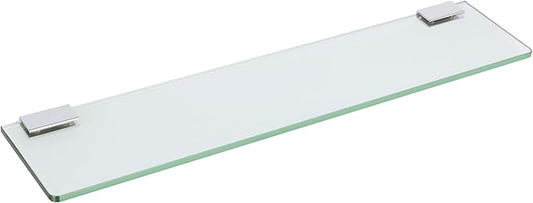 SAYAYO Glass Shelf for Bathroom 24 Inch, Thicken Tempered Floating Glass Shelves with Stainless Steel Brackets, 1 Pack, Clear