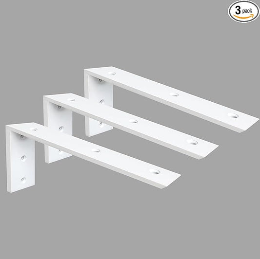 Countertop Support Bracket 3 Pack 20 Inch Heavy Duty 3/8" Thick White Granite Shelf L Bracket 20"x8"x2.5" Mantel Corbels for Quartz/Wood/Concrete/Laminate